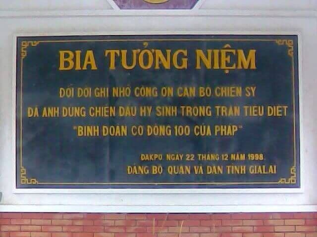 Nhà bia Tưởng niệm chiến thắng Đak Pơ 3